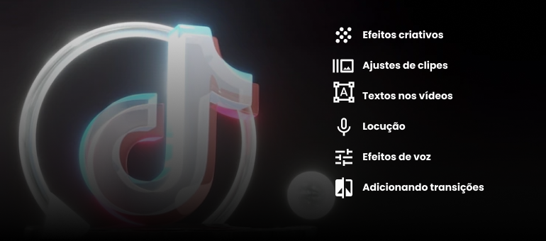 Imagem com as ferramentas do TikTok