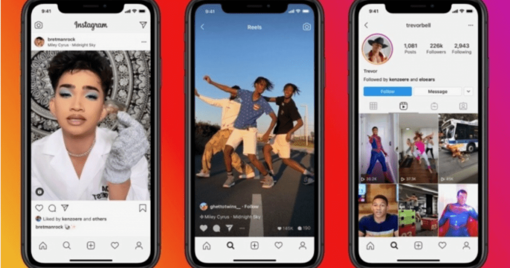 Tikrok vs Instagram, reels e shorts videos