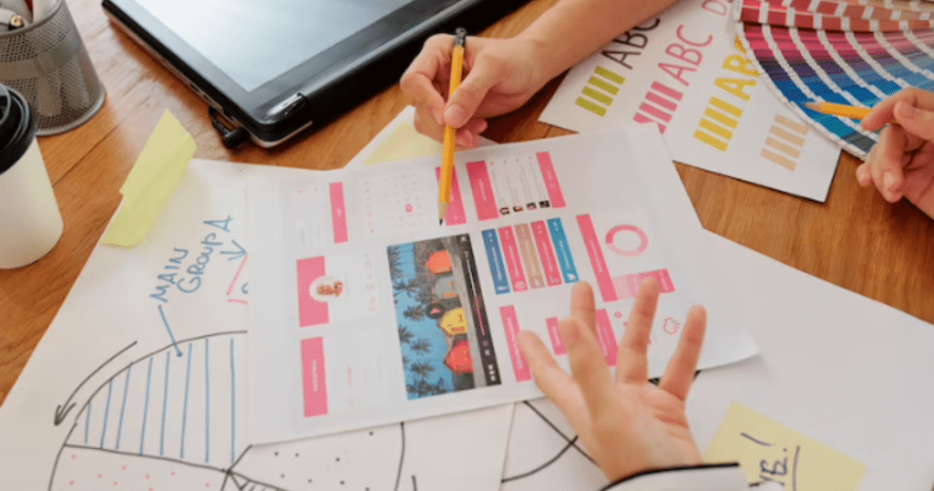 brainstorming de campanha de marketing a partir das cores